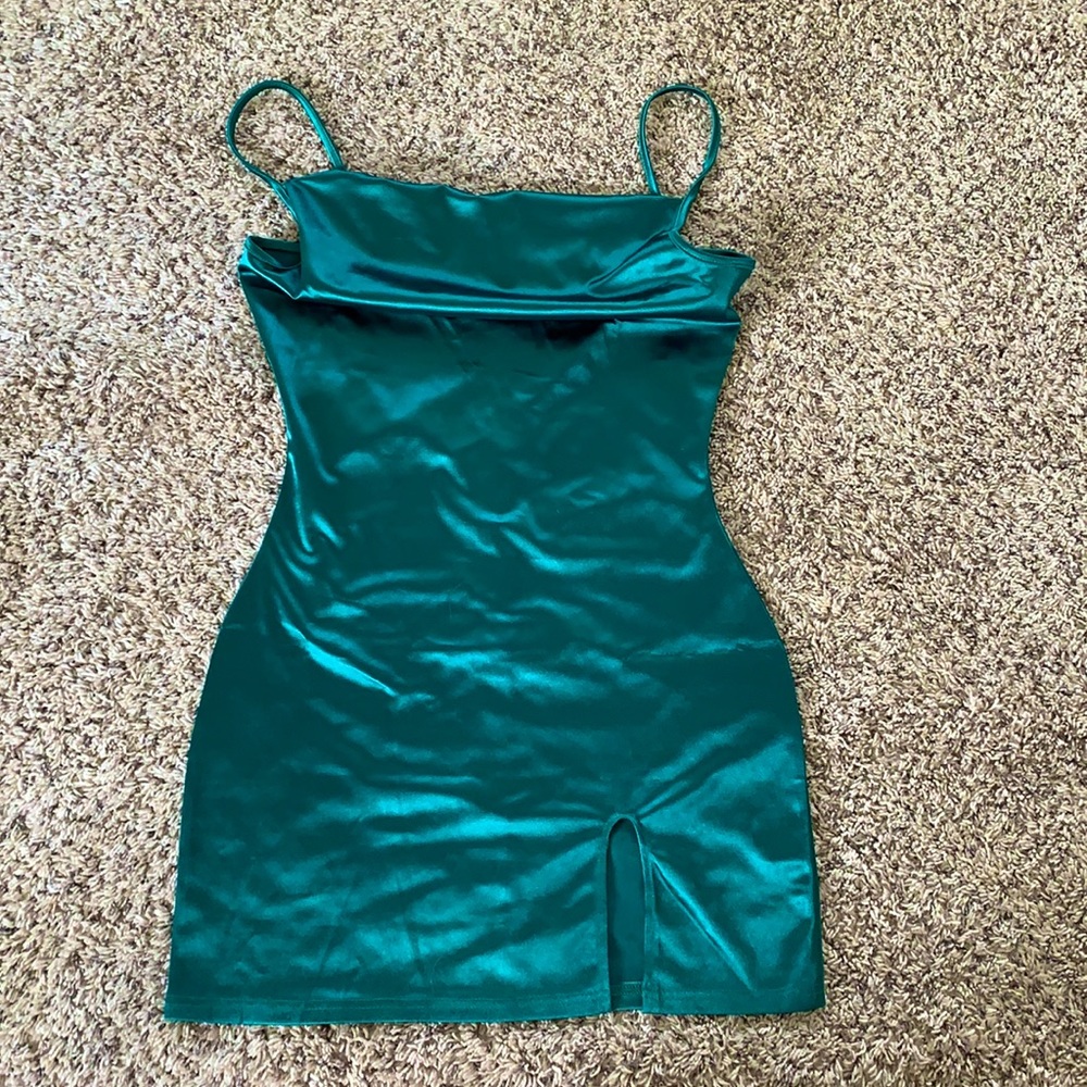 Emerald green mini dress